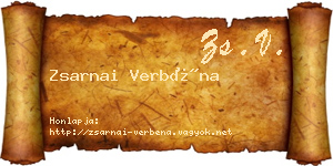 Zsarnai Verbéna névjegykártya